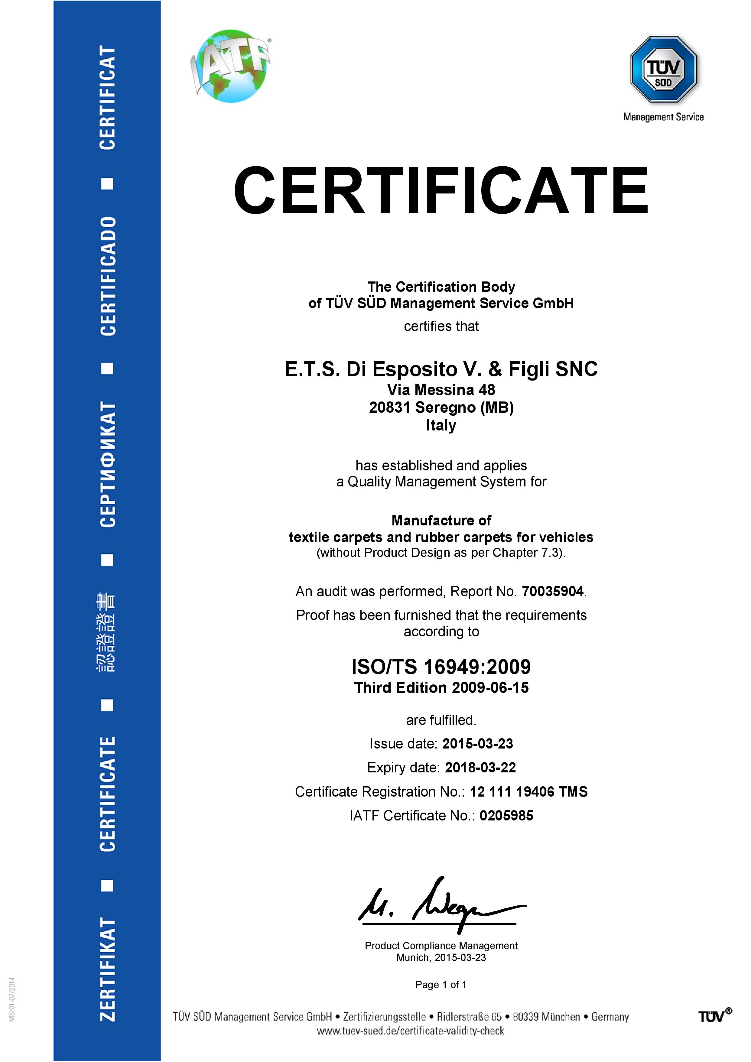 ETS -- ISO-TS 16949 certificate ENG - exp. 2018-03-22